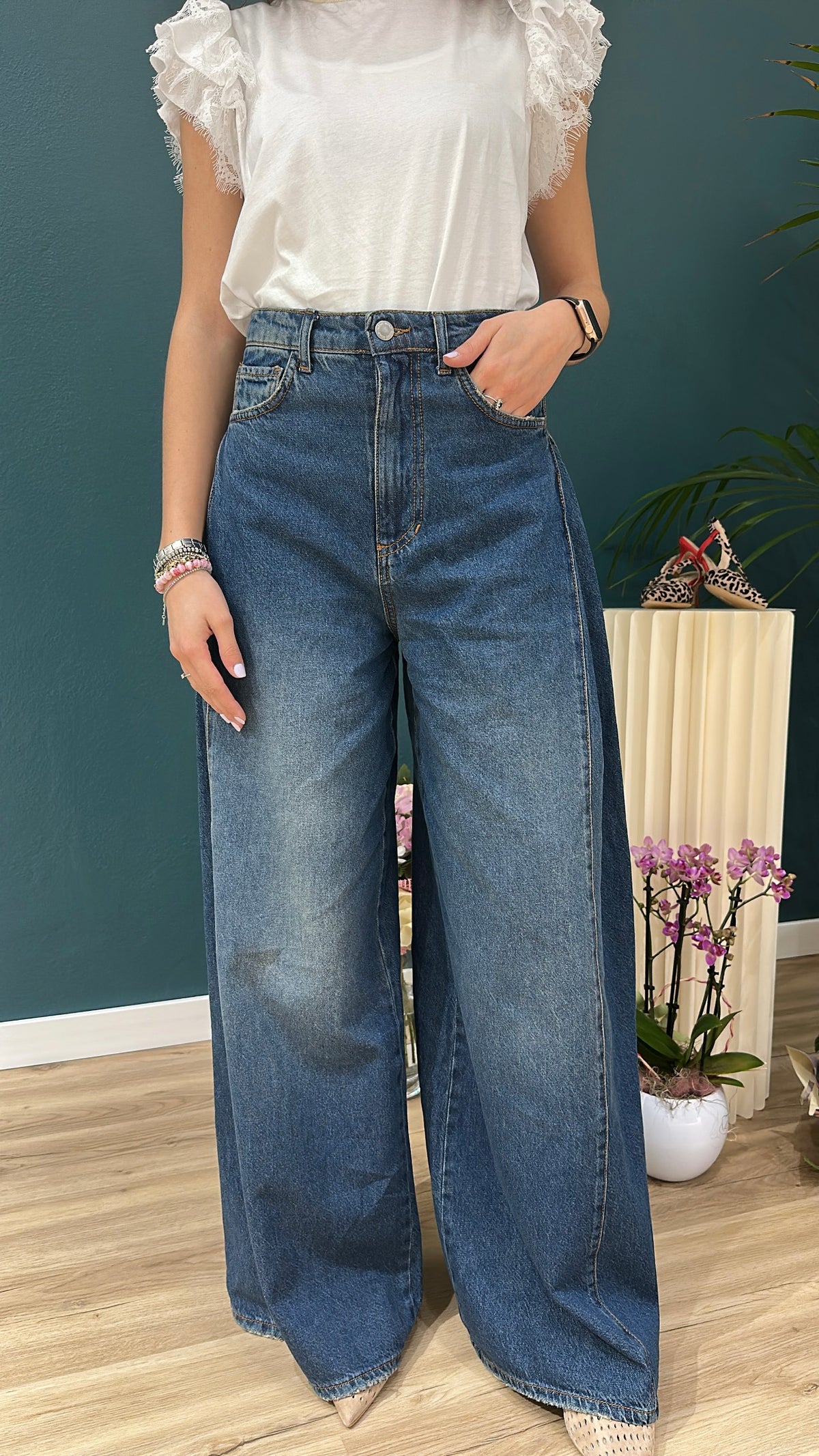 JEANS CON SPACCO LATERALE - DENIM - MEME ROAD