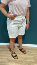 SHORTS IN DENIM - BIANCO