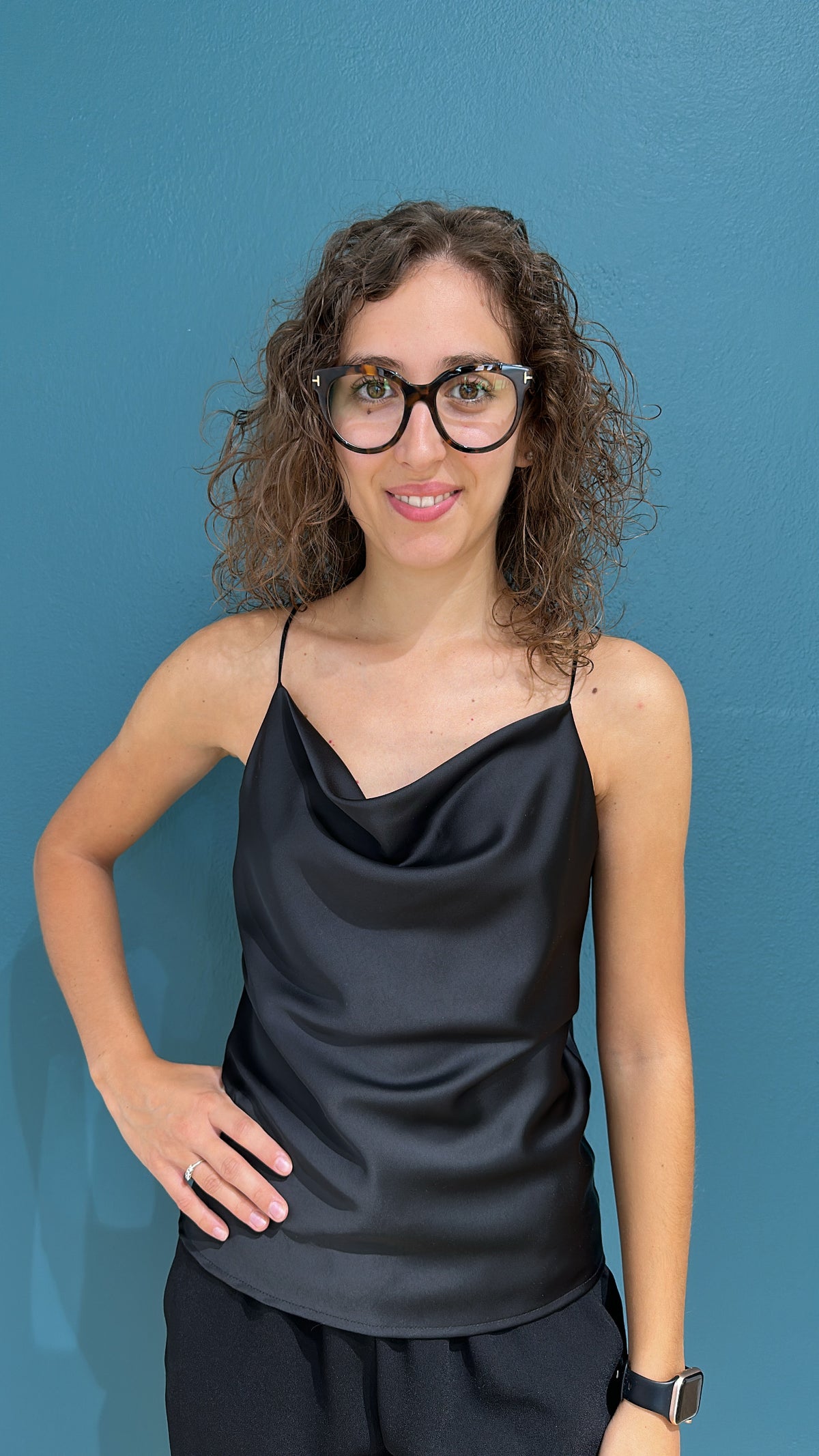 TOP MARTA IN RASO - NERO - SOUVENIR