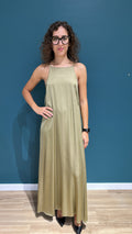 SLIP DRESS MARA - VERDE OLIVA - MEME ROAD