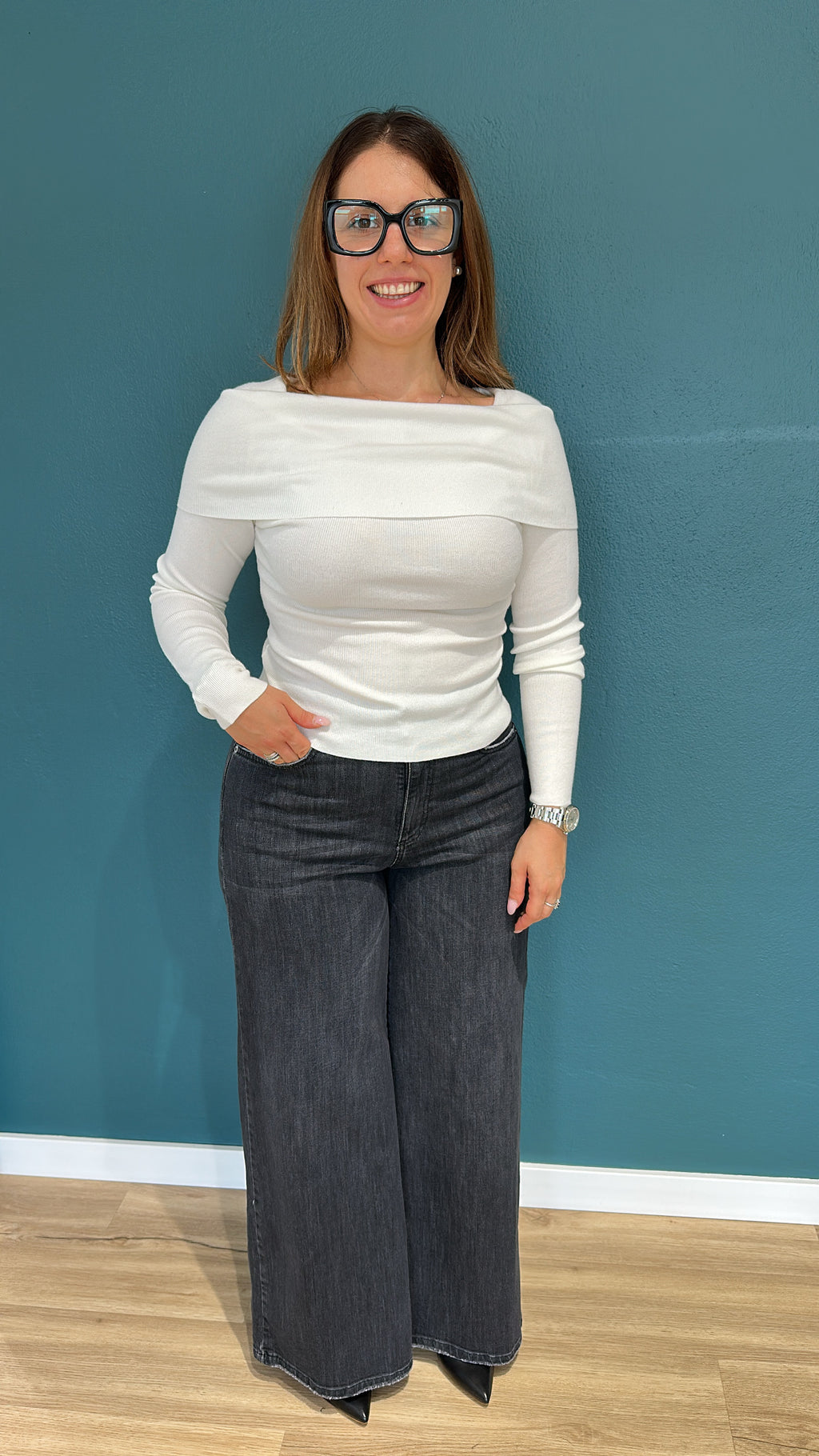 JEANS BORN MODELLO A PALAZZO - NERO - SOUVENIR
