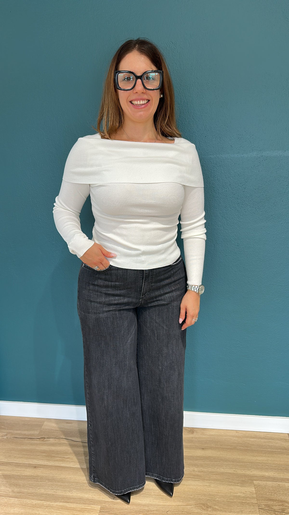 JEANS BORN MODELLO A PALAZZO - NERO - SOUVENIR