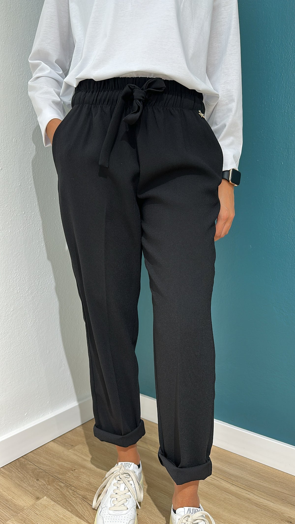 PANTALACCIO IN CREPE - NERO - SOUVENIR