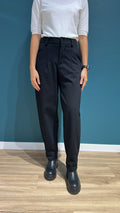 PANTALONE EMMA BARREL IN PUNTO MILANO - NERO