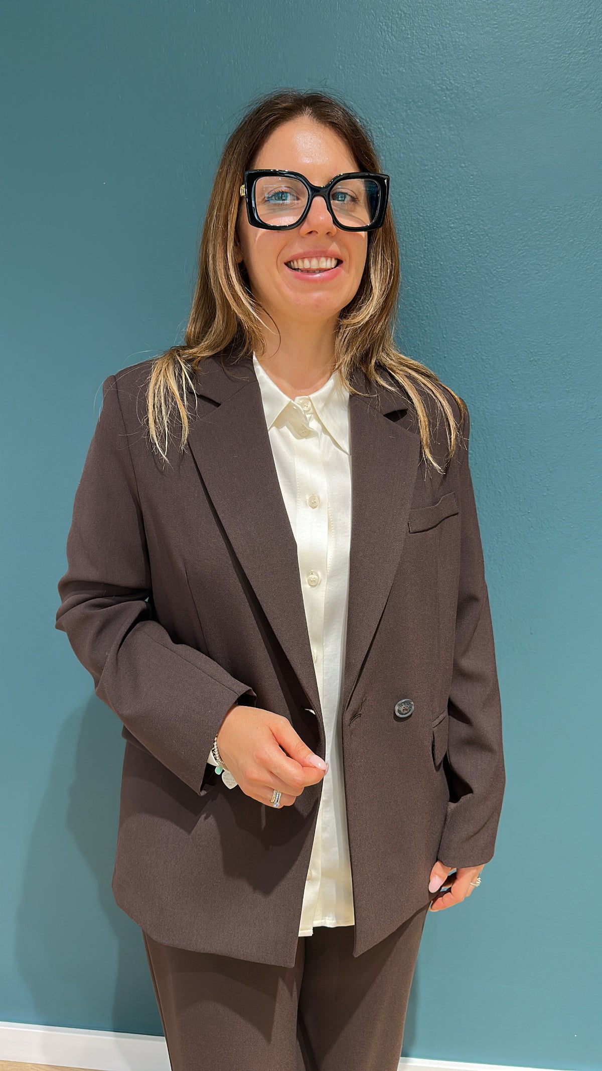 GIACCA DEBORAH MONOPETTO - CIOCCOLATO - MEME ROAD