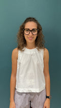 TOP IN POPELINE DI COTONE - BIANCO - MEME ROAD