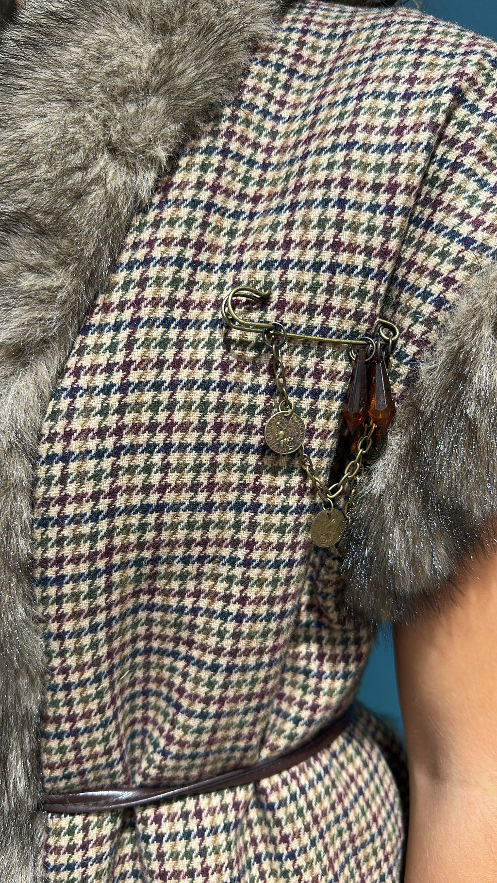 GILET IN PIED DE POULE ED ECOPELLICCIA - MEME ROAD - PEZZI UNICI LIMITED EDITION