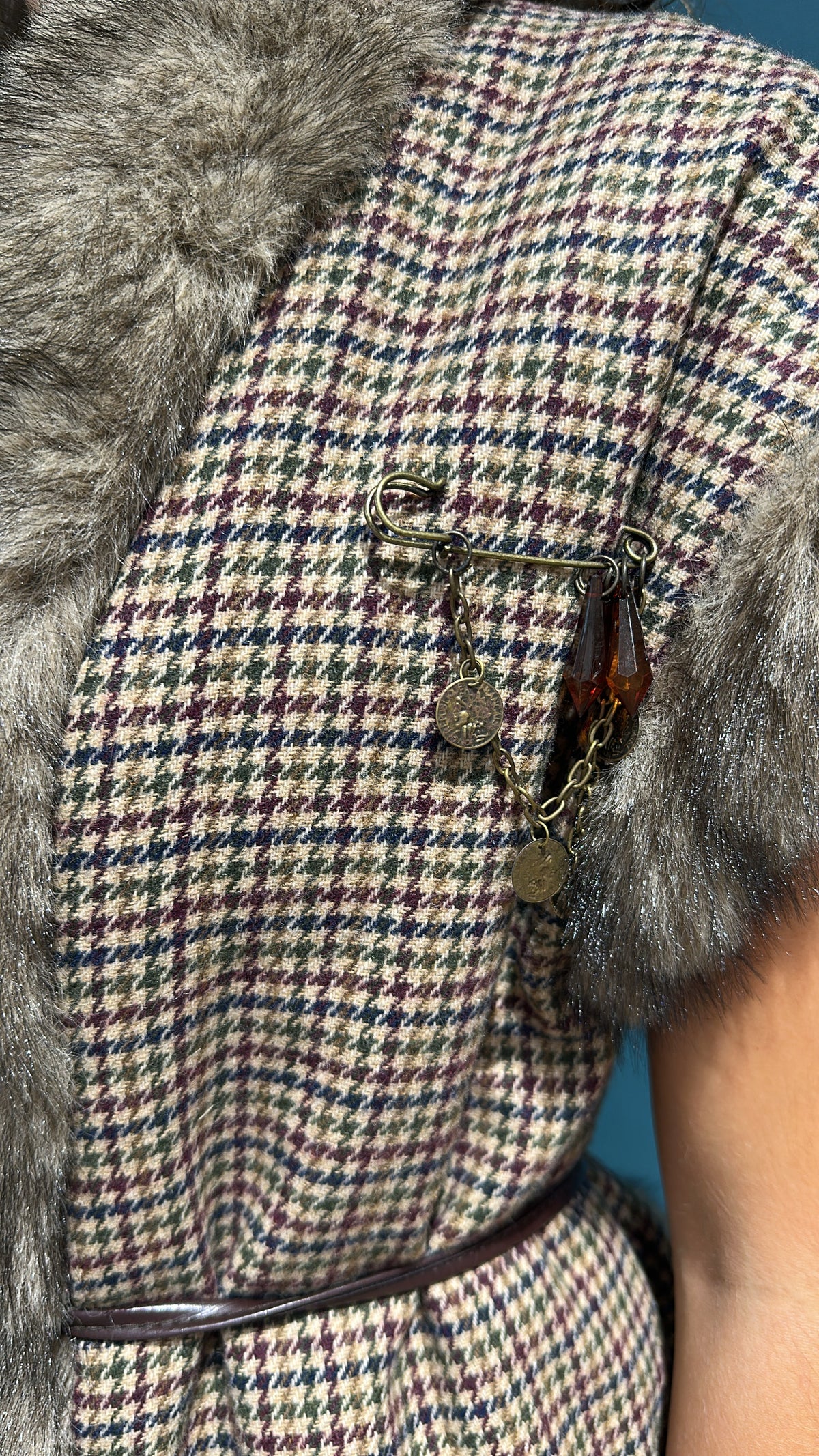 GILET IN PIED DE POULE ED ECOPELLICCIA - MEME ROAD - PEZZI UNICI LIMITED EDITION