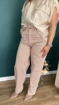 PANTALONE TAMARA LUNGO IN COTONE - ROSA ANTICO - SOUVENIR