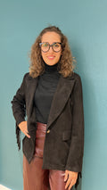 GIACCA SCAMOSCIATA CON FRANGE