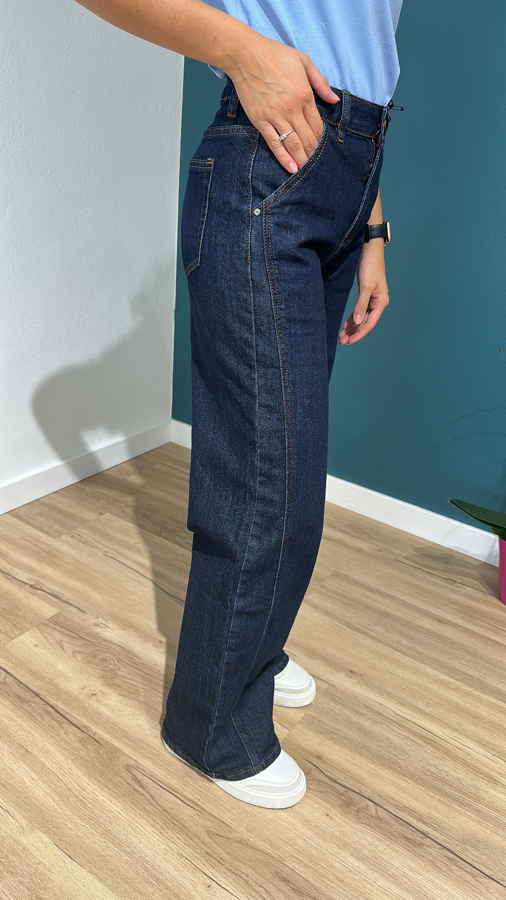 JEANS YORK WIDE LEG - DENIM SCURO