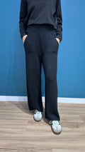 PANTALONE BASIC IN CALDA VISCOSA - NERO - FEDERICA P