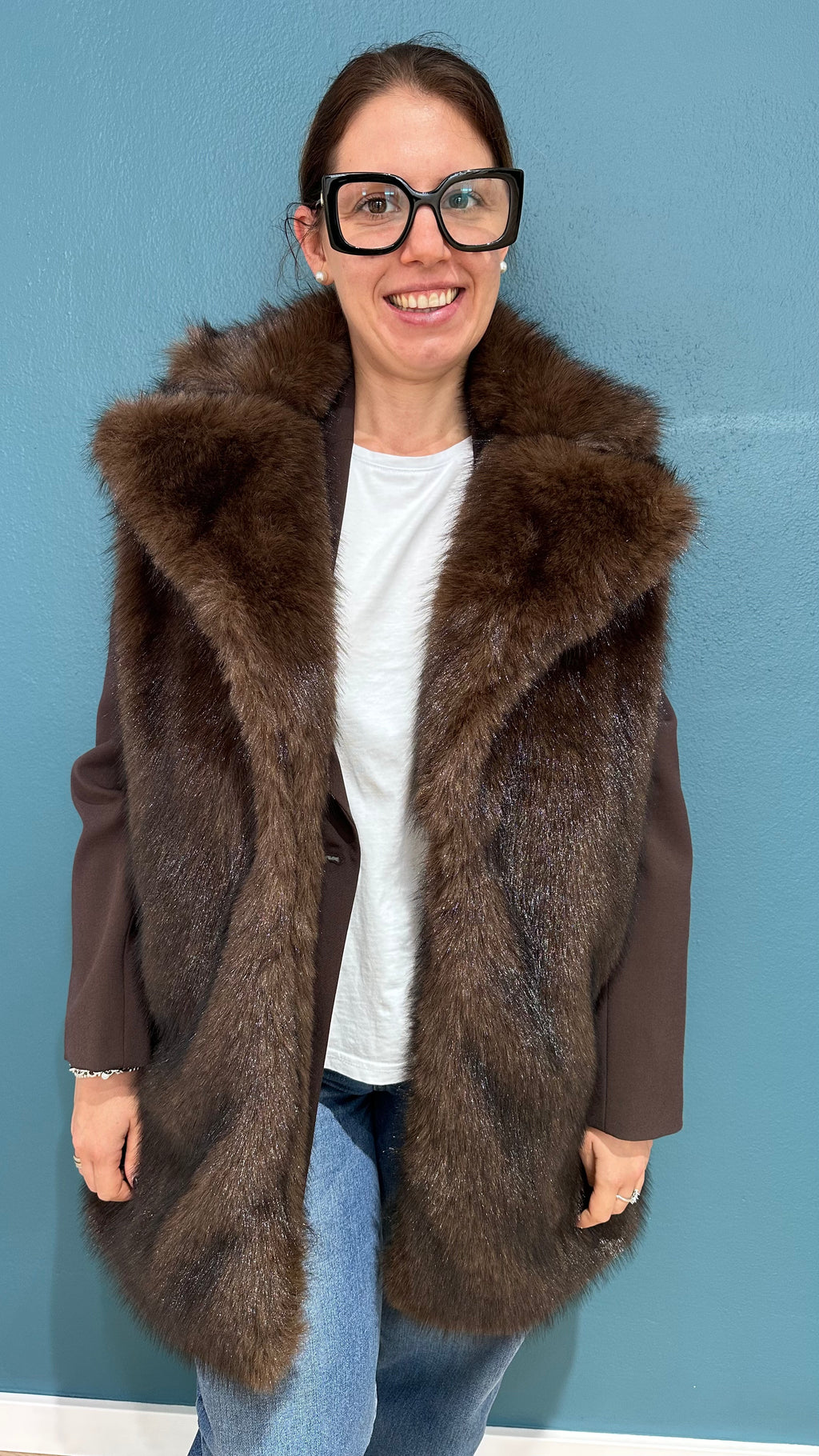 GILET IN ECOPELLICCIA - CIOCCOLATO - MEME ROAD