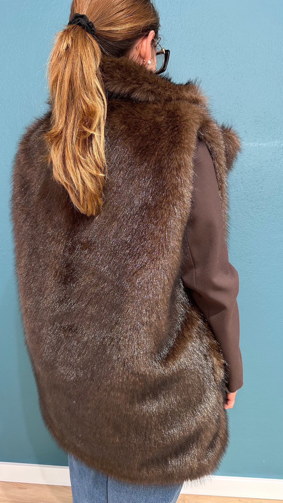 GILET IN ECOPELLICCIA - CIOCCOLATO - MEME ROAD